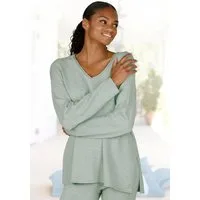 LASCANA Strickpullover lässiger Loungepullover mit seitlichen Schlitz, Loungewear