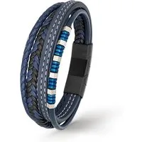 UNIQAL.de Lederarmband Lederarmband Herren "BRICS" geflochten brown black elegant Rindsleder (Edelstahl, Echtleder, Casual Style, handgefertigt)
