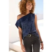 LASCANA Paillettenshirt mit breiten Trägern, Partytop, festlich