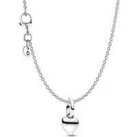 Pandora Herzkette 21530, Damen-Kette Geschenkset Silber mit Mini Herz-Anhänger