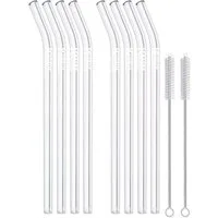 KeMar Kitchenware Trinkhalme Glastrinkhalme, (verschiedene Sets, 4-tlg., nach Auswahl), aus Borosilikat Glas