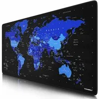 Titanwolf Gaming Mauspad XXL Speed Mousepad 900 x 400 x 3 mm, große Tischunterlage, rutschfest, abwaschbar, Geschwindigkeit & Präzision, Welktarte blau