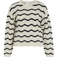 Vila Strickpullover VIWAVE O-NECK LS POINTELLE KNIT TOP-NOOS