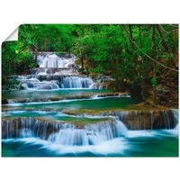 Artland Wandbild Tiefen Wald Wasserfall, Gewässer (1 St), als Leinwandbild, Poster in verschied. Größen