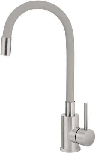 Neuesbad Spültischarmatur mit FLEXIBLE Auslauf, Edelstahl-Grau NB1DEBOCS7201