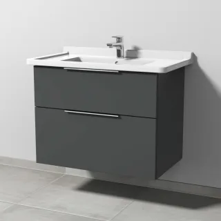 Sanipa 3way Waschtischunterbau zu Duravit Starck 3 Waschtisch mit 2 Auszügen, Anthrazit-Matt UM71122