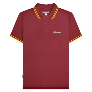 Lambretta - "SS25" Poloshirt für Herren (Burgunderrot/Gold)