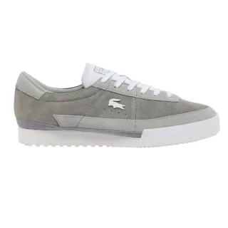 Lacoste - "Aura" Sneaker für Damen, Leder, Flach (Grau/Weiß)