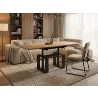 Endo-Moebel Couchtisch Empoli - ausziehbar 110-170cm und höhenverstellbar Doppellift Metall, Couch- & Esstisch, modern Design, Wohnzimmertisch, Multifunktionstisch