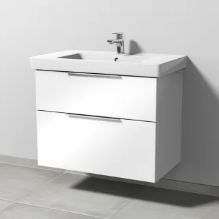 Sanipa 3way Waschtischunterbau zu Villeroy & Boch Subway 2.0 Waschtisch mit 2 Auszügen, Weiß-Glanz UF61478