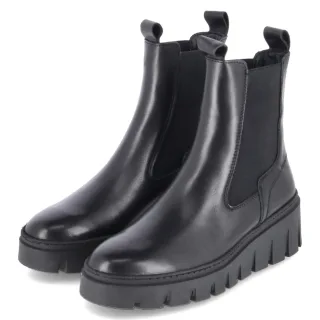 Tamaris Chelsea Boots - Gr. 37 - Schwarz - Leder & Textil