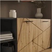 Vicco Schuhschrank Irma, Anthrazit/Artisan, 106 x 63 cm mit 2 Türen (1-St)