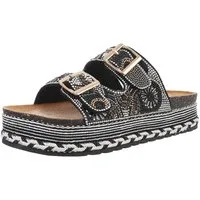 Ital-Design Elegante Sandalen mit Komfort und Stil Plateausandaletten (89323114) Flach Pantoletten in Schwarz