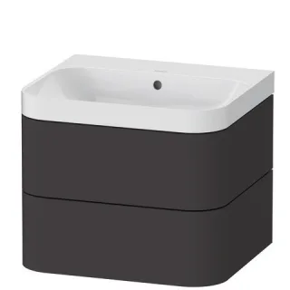 Duravit Happy D.2 Plus c-shaped Set wandhängend Graphit Supermatt 575x490x480 mm - HP4345N8080 HP4345N8080