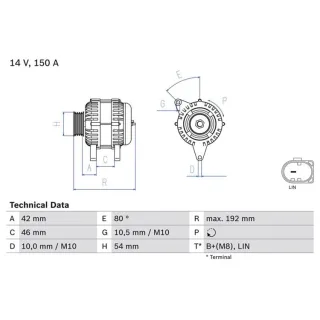 Bosch Lichtmaschine 150A Ford Mazda Volvo 0986084230