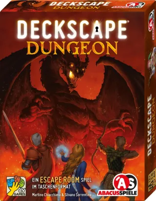 ABACUSSPIELE 38251 - Deckscape ? Dungeon Escape Room Spiel Kartenspiel Rot