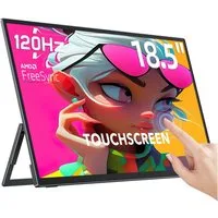 UPERFECT 18,5 Zoll Tragbarer Touchscreen-Monitor, 120Hz Full HD Display Portabler Monitor (46,99 cm/18,5 ", 1920 x 1080 px, Integrierter Ständer, VESA-kompatibel, Metallgehäuse)