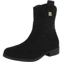 Ital-Design Damen Stiefelette mit elegantem Design und hohem Komfort Sommerboots (91154466) Blockabsatz Flache Stiefeletten in Schwarz