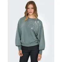 ONLY Sweatshirt ONLCAMELA BROOKE GLITTER LS ONECK UB SWT Baumwollmischung, regular fit, Rundhals