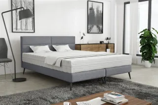 Polsterbett Doppelbett BERGAMO 180x200cm Stoff Gemma Dunkelgrau ohne Matratze