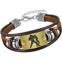 Firetti Armband Schmuck Geschenk Armschmuck Armkette Edelstein Sternzeichen, Made in Germany - mit Hämatit - mit Holzimitat