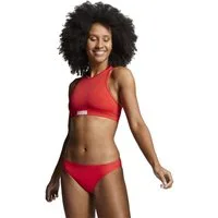 PUMA Bustier-Bikini-Top SWIM WOMEN RACERBACK SWIM TOP, herausnehmbare Cups, Logoprint, ohne Bügel
