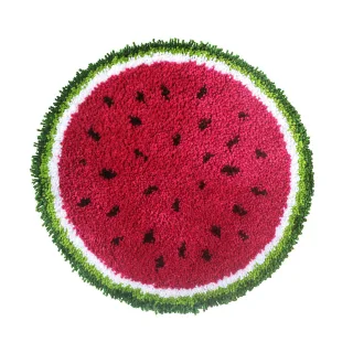 Knüpfteppich "Melonen-Scheibe", Ø 50 cm
