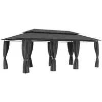 vidaXL Partyzelt Pavillon mit Vorhängen 600x298x270 cm Anthrazit