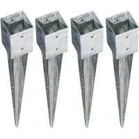 BURI Pfostenträger 4x Bodenhülse Einschlagbodenhülse 7x7 cm Einschlaghülse Pfostenträger