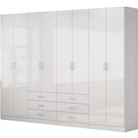 OTTO home Kleiderschrank Trento Schlafzimmerschrank Garderobe Schrank in hochglanz mit 8 Türen Drehtürenschrank mit perfekter Innenausstattung