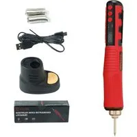 CCLIFE Lötpistole 8W Loetkolben Kabellos 1800mAh Akku LCD Display Regelbar Set, max. 8 W