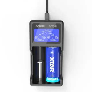 XTAR VC2 18650 Battery Charger Test Batteries Capacity Display USB Charger For 10400-26650 Li-Ion Battery 21700 18650 Ch