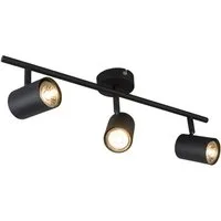 Qazqa LED Aufbaustrahler Jeana, ohne Leuchtmittel, Warmweiß, QAZQA Aufbau­spot, gu10, Schwarz, Stahl, Modern
