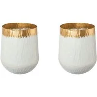 Creativ deco Tischvase AGNES (2 St), mit schickem Gold Detail