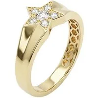 Suzan Gold Goldring Starflare Ring 375 Echtgold – Eleganter Sternenring mit Zirkonia Pavé