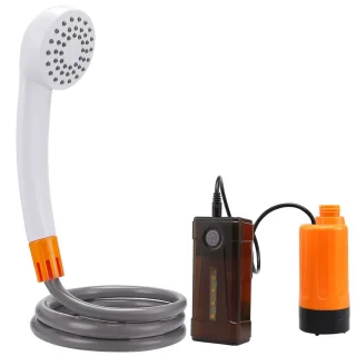 IPRee 3.5-4.5L/min Outdoor Camping Shower Portable Electric Shower Pump IPX7 with LED Light for Camping Backpacking Beac