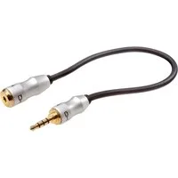 Vivanco HQ Stereo Adapter 3,5mm Klinke auf Buchse Audio-Kabel, S-Video, (20 cm), Verlängerung Verlängerungs-Kabel Klinken-Stecker auf Klinke-Kupplung