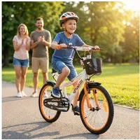 Actionbikes Motors Kinderfahrrad Timson Kinder Fahrrad ab 3 Jahre, 1 Gang, ohne Schaltung, (V-Brake-Bremsen, Luftbereifung, Schutzbleche, weiß / orange / schwarz)