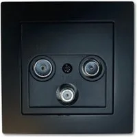 Lichtideen Schalter 2643 Levina sw/sw Antennendose schwarz (Taster, Schalter, Antennendose, Steckdose mit USB lieferbar)
