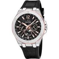 Jaguar Multifunktionsuhr Diplomatic Moonphase J1040/4, Quarzuhr, Armbanduhr, Herrenuhr, Swiss Made, Lederarmband,Mondphase
