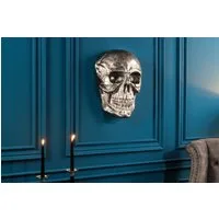 riess-ambiente Wanddekoobjekt SKULL XXL 40cm silber (Einzelartikel, 1 St), Metall · Totenkopf · Deko-Schädel · Schlafzimmer · Wohnzimmer