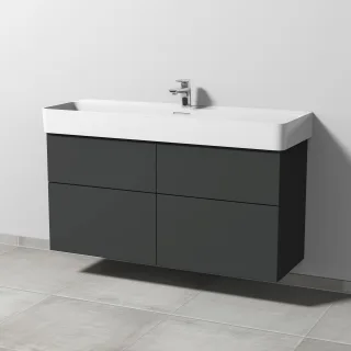 Sanipa 3way Waschtischunterbau zu Laufen VAL Waschtisch mit 4 Auszügen, Graphit-Matt SP8251B