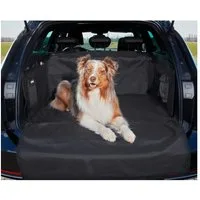 FLUFFINO® Tier-Kofferraumdecke Kofferraumschutz Hund inkl. Ladekantenschutz 184,5x174cm dunkelgrau, Wasserfeste, Kratzfeste & abwischbare Kofferraum Schutzmatte für Hunde