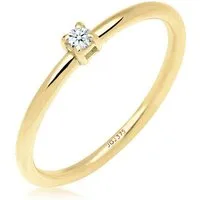Elli DIAMONDS Verlobungsring Diamant Weiß Brillantschliff (0.03 ct) 375 Gelbgold
