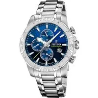 Festina Chronograph Timeless Chronograph F20704/4, Quarzuhr, Armbanduhr, Herrenuhr, Edelstahlarmband, analog, Tag