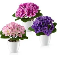 Kunstblume Kunstblumen im Topf, Künstliche Blumen wie echt, Deko Blumen Geranie, Kamelie, Orchidee, Azalee, Veilchen, PASCH, Hochwertiger Keramiktopf