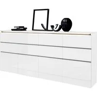 Home affaire Highboard Magic, Highboard, Hochschrank, Hochkommode, mit 4 Türen und 8 Schubkästen, Hochglanz lackiert, Breite 240cm