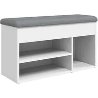 vidaXL Sitzbank Schuhbank Weiß 82 x 32 x 45,5 cm Holzwerkstoff