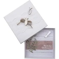ZauberDeko Geschenkbox Geldgeschenk Verpackung Kommunion Konfirmation LUKAS Fisch Weiß