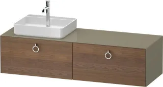 Duravit White Tulip Konsolenwaschtischunterbau wandhängend Amerikanischer Nussbaum & Stein Grau Matt WT4890L77H20000